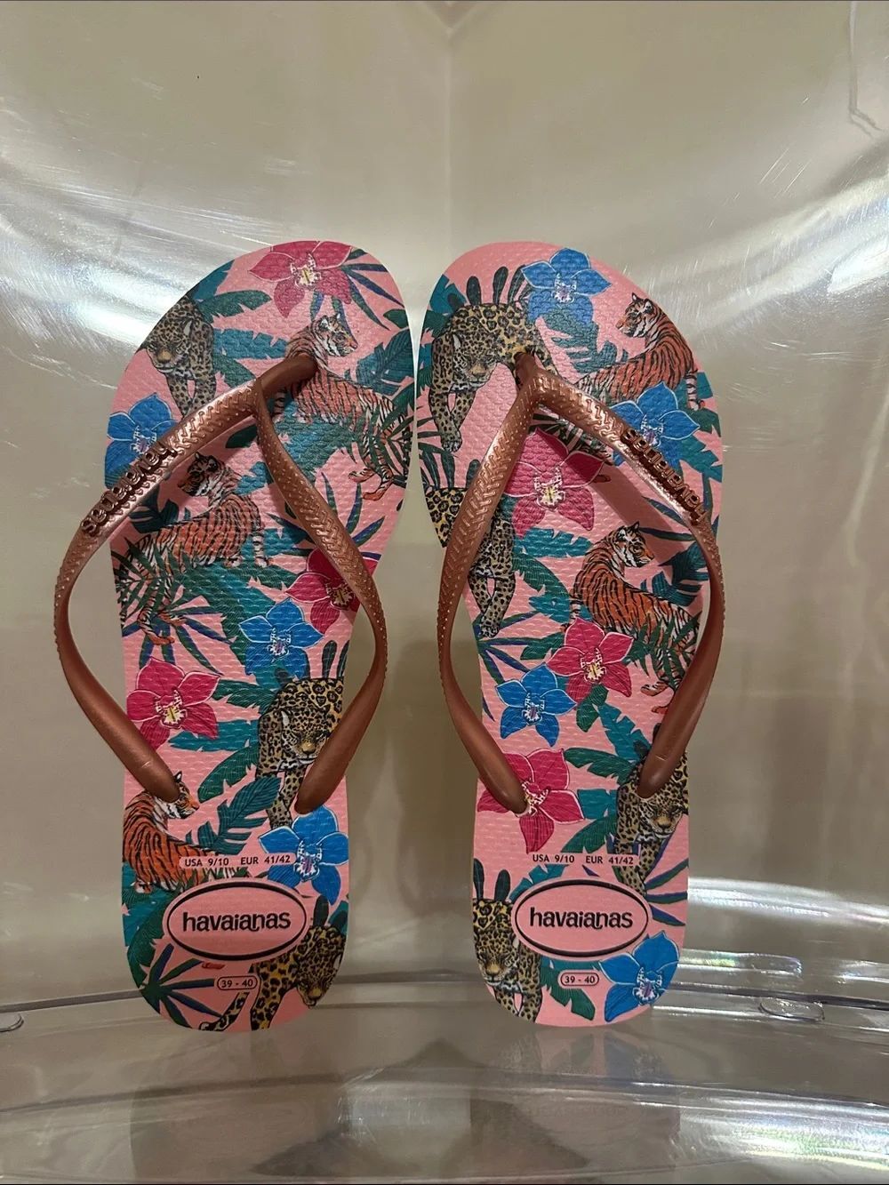 NEW Havaianas Slim Tropical flip-flops in "Ballet Rose"
